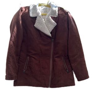 Volcom Brown Faux Suede & Sherpa Jacket